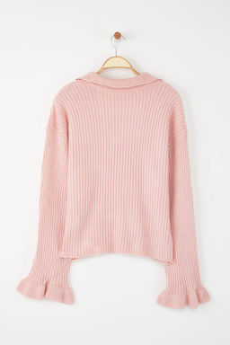 Pudra Yumusak Dokulu Kol Volanl? Triko Kazak TWOAW26KZ00085 - Trendyolmilla фото 6