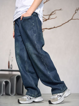 Джинсы-багги утеплённые для мальчиков - Синий мир фото 7