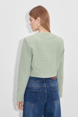 Жакет укороченный из твида с клапанами - Mollis фото 7