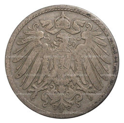 Монета 10 пфеннигов 1891 года D Германия