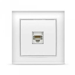 Розетка компьютерная одноместная "Бриллиант", скрытая установка, 1А, RJ45, еврослот, белый (Китай)