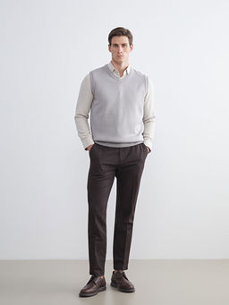 Standart Kal?p V Yaka Erkek Triko S?veter