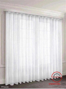 Тюль вуаль однотонная подшитая