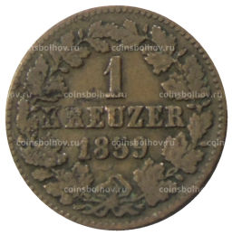 1 крейцер 1859 года Германские государства Нассау
