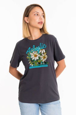 Футболка с принтом М326078Пс серый - Елена фото 3