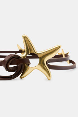 CINTUR?N DOBLE PIEL 100% ESTRELLAS / Marr?n - Zara фото 5