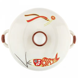 Супница фарфоровая Улов 1л, д13,5см, h10см, общая h13,5см, с крышкой, 2 ручки, с деколью, молочный, в коробке (Китай) - Домашняя мода фото 2