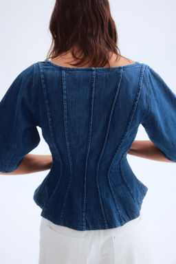 Blusa denim con peplum - H&m фото 4