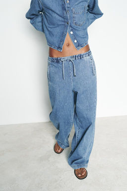 Z1975 HIGH-WAIST WIDE-LEG JOGGER JEANS - Zara фото 13