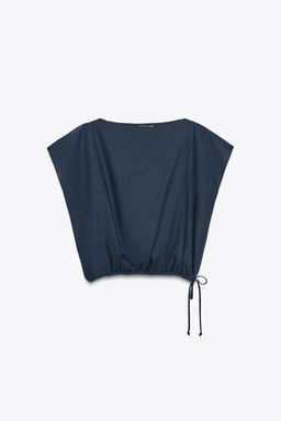 ZW COLLECTION LINEN TOP WITH TIES - Zara фото 12