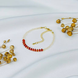 Браслет из Кварца и Сердолика 18 см +