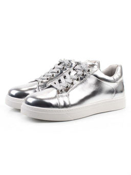 03-C1-1C GREY/SILVER Полуботинки спортивные женские (натуральная кожа)