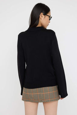 Teen Siyah*001 Polo Yaka Duz Triko Kazak TWOAW26KZ00121 - Trendyolmilla фото 4