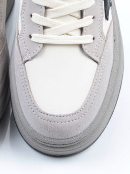 03-YE475-2 BEIGE/GREY Кроссовки женские (натуральная кожа)