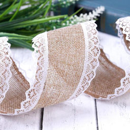Лента из джута Кружево, 55 мм, 4,5 0,5 м, цвет бежевый - Арт узор фото 2