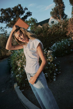 TOP POPEL?N TACHAS / Blanco - Zara фото 3