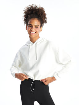 D?z Oversize Kad?n Kal?n Hoodie