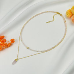 Колье из Розового кварца с подвеской