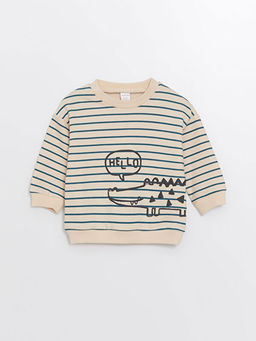 Bask?l? Erkek Bebek Sweatshirt ve E?ofman Alt 2li