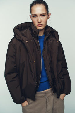 WATER-REPELLENT WINDPROOF PUFFER ANORAK WITH HOODIE - Zara фото 5