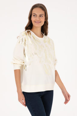 Kad_n Krem Sweatshirt - U.s. polo assn фото 3