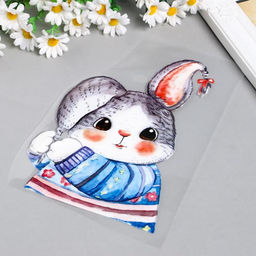 Термонаклейка "Заюшка с косичками" 23х15 см