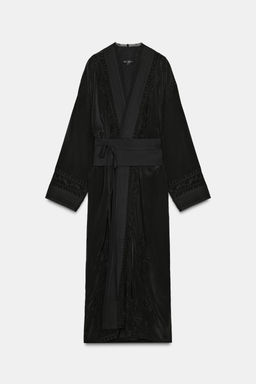 ZW COLLECTION LIMITED EDITION EMBROIDERED SASH KIMONO - Zara фото 6