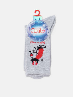Цена за 2 пары. Носки новогодние светло-серый - Conte elegant фото 6
