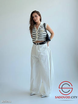 Брюки женские широкие с высокой посадкой
