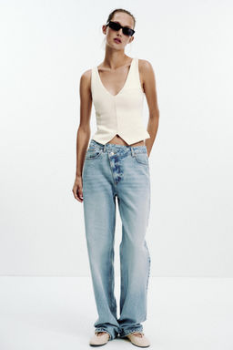 V-NECK INTERLOCK TOP