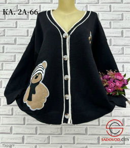 Кардиган женский на пуговицах (рисунок мишка) - Bruno фото 3