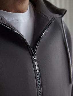 VILATTE/ Худи на молнии из премиального футера трехнитки с начесом