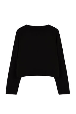 TRENDYOLMILLA Siyah Bisiklet Yaka Ceket GorunumluTriko H?rka TWOAW25HI00066  фото 6