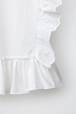 CAMISETA BORDADO SUIZO / Blanco