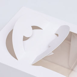 Коробка под бенто-торт с окном, белая, 16×16×12.5 см