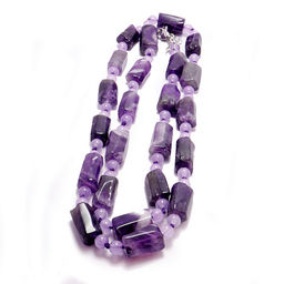 Бусы из камня Аметист 65см взаимная любовь, верность и нежные чувства