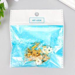 Цена за 10 шт. Замок для шкатулки Ажурный цветок 1,7х1,7 см А-007 - Арт узор фото 4