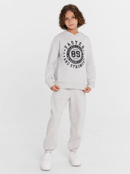 Комплект для мальчиков (худи, брюки) серый с печатью - Mark formelle фото 2