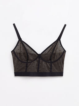 CONTE MESH&DOTS LBE 2299 Бюстье в мелкую сетку с рисунком точки black - Conte elegant фото 4