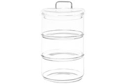 Банка д/хранения 3-х секционная 400 мл 11,5*11,5*20 см "Crystal glass" + стеклянная крышка, стекло