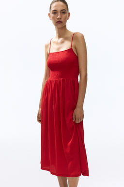 Vestido de tirantes con cuerpo nido de abeja - H&m фото 11