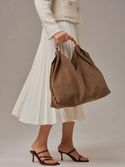 Замшевая сумка Bamboo DBR 30990 серо-коричневый  фото 6