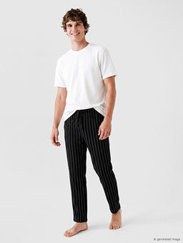 Regular Fit ?izgili Erkek Pijama Alt?