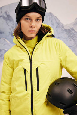 Водоотталкивающее водонепроницаемое пальто стандартной посадки с капюшоном DeFactoFit  фото 4