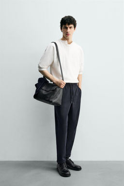 COMFORT NON-IRON JOGGER WAIST TROUSERS - Zara фото 16