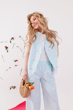 Брюки NIKVA н348-3 голубой  фото 2