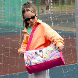 Сумка спортивная на молнии, наружный карман, цвет розовый - NAZAMOK KIDS фото 5