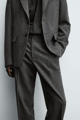 LIMITED EDITION WOOL TEXTURED SUIT TROUSERS - Zara фото 5