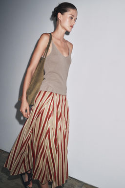 ZW COLLECTION STRIPED MIDI SKIRT - Zara фото 12