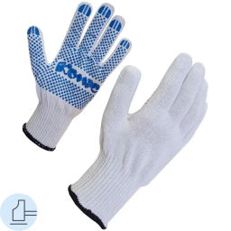 Перчатки защит трикотаж КОМУС ПВХ Точка 5 нитей 52г 10 кл р10 бел 10пар/уп
